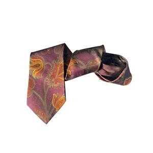 Paul Fredrick Silk Tie Long Floral Multicolor Mens Necktie Career Work Wedding